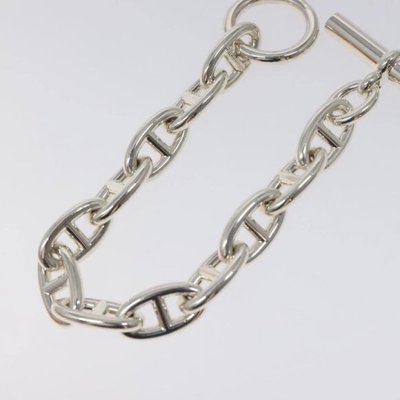 HERMES Chene Dunkle GM Bracelet Ag925 12 Links Silver Auth PP605M - Picture 4 of 5